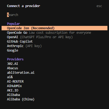 Captura instalación OpenCode 2